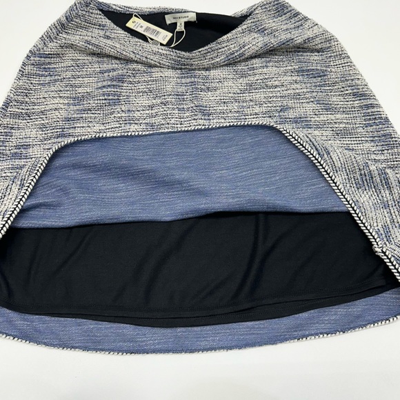 Max Studio Womens Tweed Textured Blue Abstract A-Line Skirt Elastic Waist Size M - Picture 5 of 8